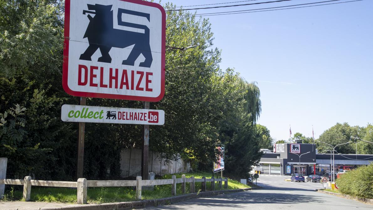 Streikaktion im Vertriebszentrum Delhaize Ninove