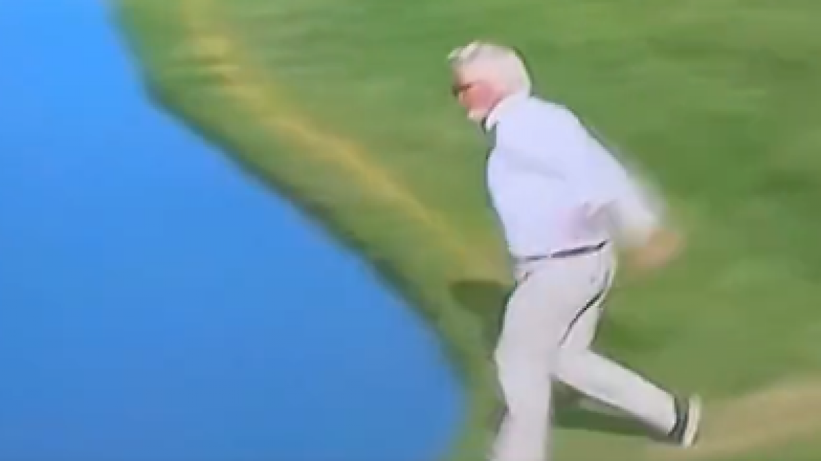 Golf : fou de joie à la Ryder Cup, un supporter court jusqu’à un lac avant de se jeter à l’eau (vidéo)