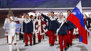 La délégation russe à l’ouverture des Jeux de Sotchi. A cet instant, la plus grande tricherie de l’histoire des Jeux est en place...
