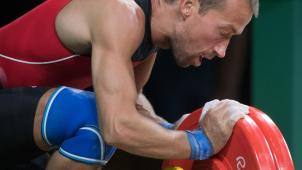 Belgian weightlifter Tom Goegebuer pictured during the men