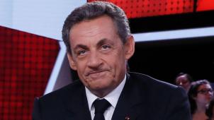Nicolas Sarkozy sur le plateau de télévision.