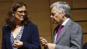 Cecilia Malmstrom et Didier Reynders © EPA