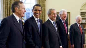 L’actuel et les quatre anciens présidents toujours en vie. © Kevin Lamarque/Reuters