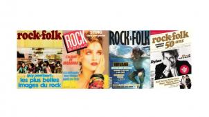 L’histoire de Rock & Folk en quatre couvertures. Les années de gloire du rock et du magazine, la déchéance des années 80, le retour dans les années 90 et le rock. © D.R.