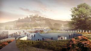 Le site de la Confluence va accueillir plusieurs projets, dont l’aménagement d’un port numérique et la création d’une passerelle piétonne entre les deux berges de la Meuse. © D.R.