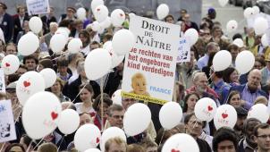 La «
Marche pour la vie
» de Bruxelles, en 2014 © Belga