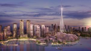 Située dans le Creek Harbour de Dubaï, «
The Tower
» sera bientôt la plus haute tour du monde. Via sa filiale au Moyen-Orient Six Construct, Besix espère bien décrocher le marché... © D.R.