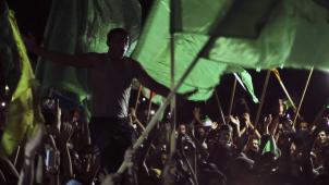 Des partisans du Hamas qui célébraient la «
victoire
» sur Israël en août 2014. Les islamistes palestiniens tentent désormais de se donner une image nouvelle, plus présentable... Mohammed Salem/RTR.