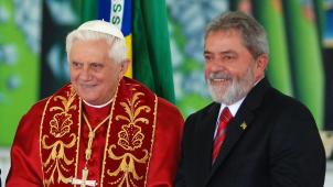 Le pape Benoït XVI et le président Lula. © AFP