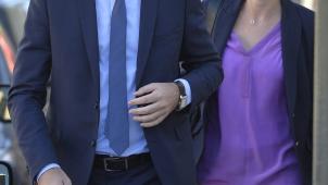 Charles Michel et Amélie Derbaudrenghien allant voter ensemble aux élections législatives de 2014. © Photo News