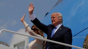 Le président américain et son épouse atterrissent en Belgique ce mercredi vers 16h. © Reuters