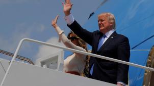 Le président américain et son épouse atterrissent en Belgique ce mercredi vers 16h. © Reuters