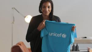 Nafissatou Thiam est la nouvell ambassadrice d’Unicef Belgique et compte s’investir «
à fond
» dans ce rôle. Jan De Meuleneir/Photo News.