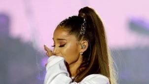 Ariana Grande, submergée par l’émotion pendant le concert de charité «
One Love Manchester
». © Dave Hogan/afp.