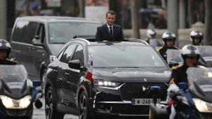 Le véhicule prototype, la DS 7 Crossback, a été utilisée par le nouveau président Macron le jour de son intronisation. © AFP.