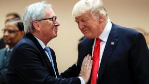 Le sommet du G 20 à Hambourg a confirmé le désamour entre le noyau dur de l’Union européenne et l’Amérique de Trump (ici face à Jean-Claude Juncker, 
président de la Commission européenne). © Reuters.