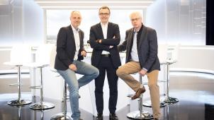 Philippe Malburny, Jean-Christophe Péterkenne et Philippe Miest, le trio à la tête de RTC Télé Liège. © Michel Tonneau.