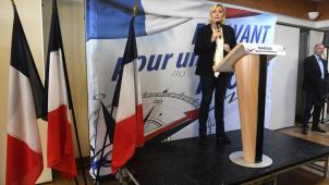 Marine Le Pen, dans sa tournée de refondation - ici à Crac’h, en Bretagne, le mois dernier
: loin des ambiances électriques de la récente campagne électorale.