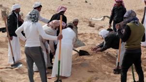 Une victime enterrée samedi à Bir al-Abd, dans le Sinaï. L’attentat a fait plus de trois cents tués.