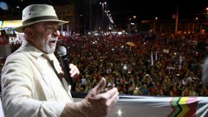 Lula en campagne dans le Sud du pays, le 23 mars dernier
: le sort judiciaire de l’ancien président pèsera lourdement sur la campagne électorale qui va s’ouvrir.