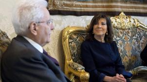 Maria Casellati reçue par le président Mattarella, mercredi au palais du Quirinal
: mission impossible...