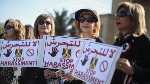Manifestation contre le harcèlement sexuel au Caire, un fléau dans la société égyptienne.