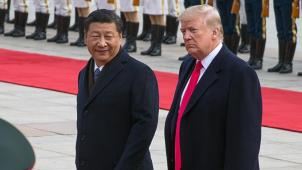 Xi Jinping accueillant Donald Trump, en novembre 2017 à Pékin
: une année qui s’ouvre sous fortes tensions commerciales.