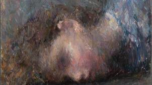 «
Portrait de Natan au sol
», huile sur toile marouflée sur bois, 2015-16, 60 x 65 cm.