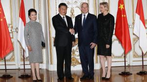 Prince Albert II of Monaco and his wife Princess Charlene pose for a photo with Chinese President Xi Jinping and his wife Peng Liyuan at the Monaco Palace in Monaco, on March 24, 2019. Chinese President Xi Jinping is in a one-day State Visit to Monaco. Photo by Jean-Charles Vinaj-Pool/ABACAPRESS.COM