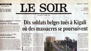 La Une du 8 avril 1994. © Repro Le Soir/ Sylvain Piraux