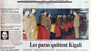 La Une du 15 avril 1994 © repro Le Soir Sylvain Piraux