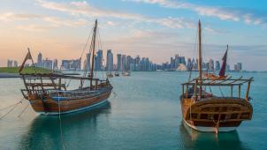 Doha - Skyline & dhow