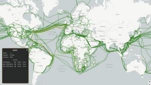 Une carte du réseau physique d’internet.