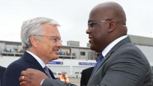 Le ministre des Affaires étrangères, Didier Reynders, et le président congolais, Felix Tshisekedi.
