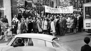 Déjà en 1966, on manifestait à Bruxelles pour l’égalité des salaires... © Belga Archives.