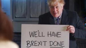 Une touche d’humour dans la fin de campagne de Boris Johnson
: une vidéo parodiant le film «
Love actually
» et promettant, en pancartes «
détournées
», l’aboutissement du processus du Brexit.