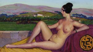 A Nude Overlooking Pastoral Spain, 1921.
