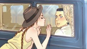 La jeune Marguerite et son amant chinois croqués par Kan Takahama.