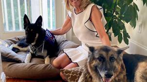 Jill Biden avec les deux futurs chiens présidentiels Champ et Major.