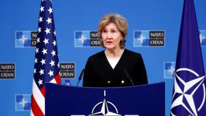 Kay Bailey Hutchison, l’ambassadrice des Etats-Unis auprès de l’Otan, a assuré que le «premier voyage du président-élu en Europe se fera à l’Otan». © Reuters.