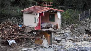 Breil sur Roya, dans les Alpes-Maritimes, frappée par des crues soudaines consécutives au passage de la tempête Alex en octobre 2020.