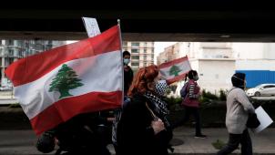 Manifestation pour dénoncer la situation politique et économique, samedi à Beyrouth: dans la rue, la colère semble encore maîtrisée.