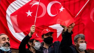 La communauté turque aux Etats-Unis (ici à Washington) a été la première à manifester son indignation.