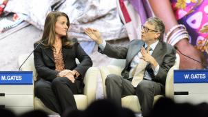 Melinda et Bill Gates lors de leur participation au Forum économique mondial de Davos, en janvier 2015.
