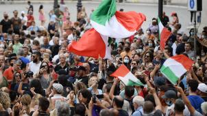 Piazza del Popolo à Rome, ce samedi. © AFP.