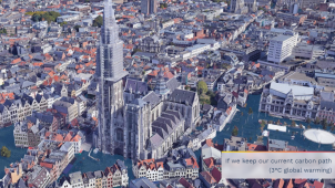 Simulation de la ville d’Anvers si la température montait 3 degrés