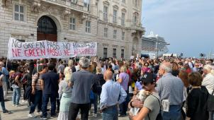 Maniestation contre le pass sanitaire, le 25 septembre dernier à Trieste: une colère qui ne faiblit pas.