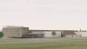 Une esquisse de ce que devrait être le futur hôpital Centre-Sud luxembourgeois.