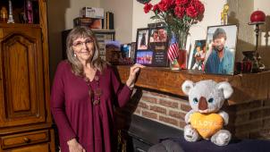 La maison de Patsy Herbaut à Maisières est truffée de photos et de souvenirs de sa famille qui vit majoritairement aux Etats-Unis.