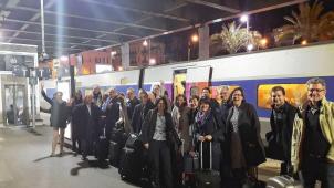 En 2018, le train Simont Braun avait emmené les professionnels de l’immobilier à destination du Mipim. Ici, un cliché montrant le train au départ de Cannes pour le retour vers la Belgique.